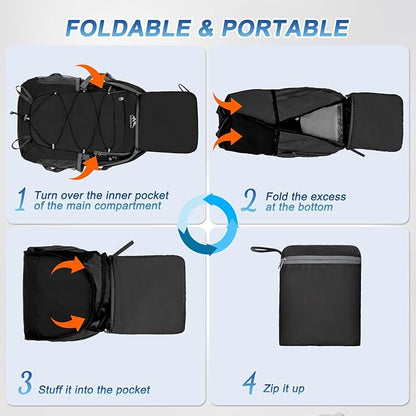 BKNOOU 40L Lightweight Hiking Backpack Packable Camping Backpack Waterproof Hiking Daypack Men Women Foldable Travel Daypack