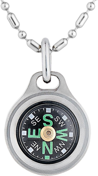 MecArmy CMP/CMP2 Mini Compass- Meaningful Graduation Birthday Gifts for Men Women, EDC Titanium/Brass/Copper Pocket Compass for Hiking SurvivaI, IPX5 Waterproof, Glow in The Dark, Necklace Pendant