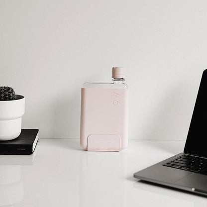 memobottle A6 (Pale Coral) Bundle - 12oz (375ml) - Bottle, silicone sleeve & lid | Compact Water Bottle For Bags & Small Pockets | BPA Free Tritan | Modern, Minimalist | For Gym & Work