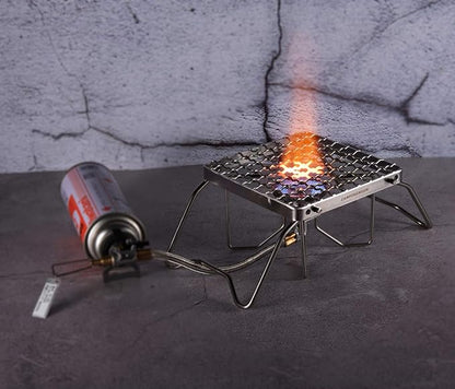 CAMPINGMOON Portable Folding Camping Campfire Grill over Fire Split Stoves 304 Stainless Steel (ZJP 1011)