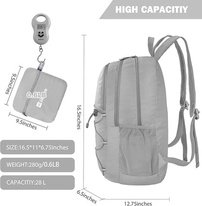 ZOMAKE Lightweight Packable Backpack 28L, Foldable Backpacks Water Resistant Collapsible Day Bag Light Daypack for Hiking