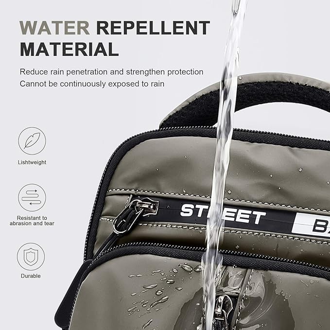 SEAFEW Mini Sling Bag for Men Women - Lightweight Crossbody Backpack, Multipurpose Shoulder Bag, Small Compact Chest Daypack for Travel Hiking Gym Sport Khaki