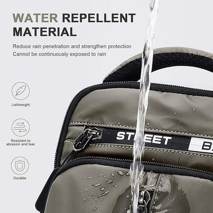 SEAFEW Mini Sling Bag for Men Women - Lightweight Crossbody Backpack, Multipurpose Shoulder Bag, Small Compact Chest Daypack for Travel Hiking Gym Sport Khaki