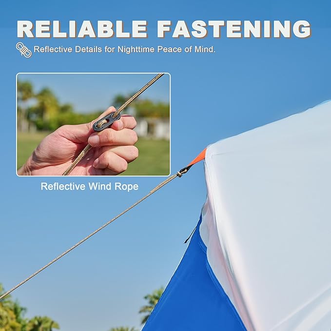 10 Person Family Tents for Camping Waterproof, Music Festival, Parties,2 Room Big Tent with 4 Large Mesh Windows, Double Layer, Easy Setup, Weather Resistant,18ft X 9ft X6.8ft