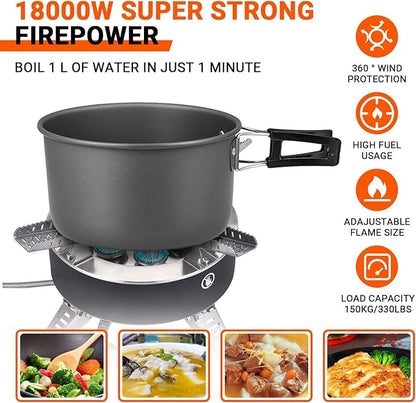 Bulin Camping Stove Burner 3500W/3800W/5800W/6800W/18000W Adjustable Ultralight Backpacking Stove Windproof Camp Portable Propane Stove for Camping Hiking Backpack Outdoor