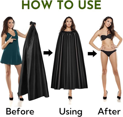 Goaste Portable Changing Room Tent, Instant Dressing Cover Ups, Clothes Changing Privacy Shelters, Changing Curtain Cloak with Round Collar for Beach, Camping, Hiking, Dance Competition, 4.2ft Length