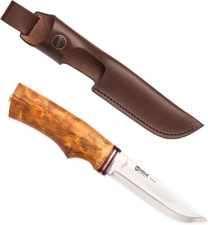 HELLE Knives - Futura - Fixed Blade - Classic Knife - Birch Wood Handle - H3LS Stainless Steel - Made in Norway