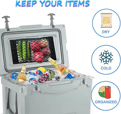2 Pack Cooler Storage Nets for Dry Storage and Mesh Cooler Organizer Camping Cooler Accessories14.5 x 9.8"
