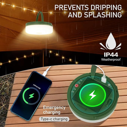 Camping String Lights,Solar Rechargeable Portable Outdoor LED String Light with Remote Control(39.4 Ft Warm Light),Yard Tent Hanging Garden Party Festival Decor Waterproof String Lights