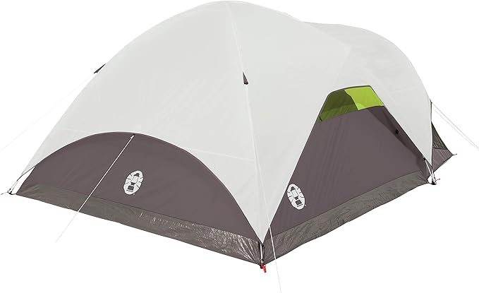 Coleman Steel Creek 6-Person Tent with Screened Porch & Integrated Rainfly, Weatherproof Tent with Screen Room Sets Up in Minutes, Fits Queen-Size Airbed