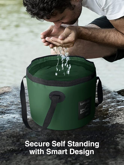Luxtude Collapsible Bucket with Handle, 5 Gallon(20L), Portable & Ultra Lightweight Outdoor Basin Bucket, Folding Bucket for Fishing, Camping, Hiking