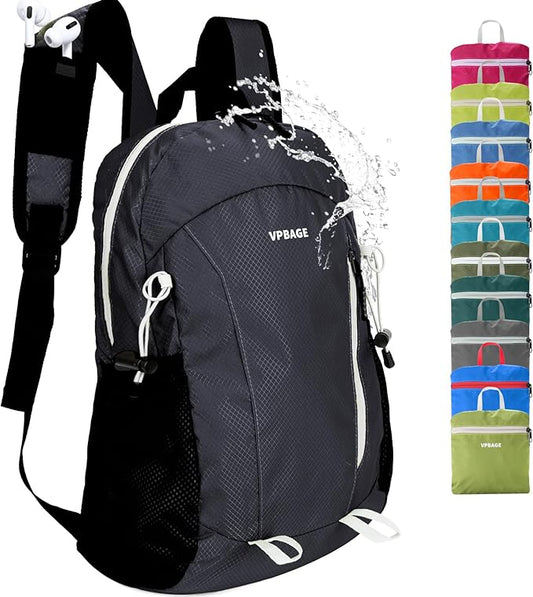 15L Water-resistant Hiking Daypack, Small Backpack Travel Outdoor, Lightweight Day Pack with Tool Loops