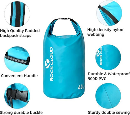 ROCK CLOUD Dry Bag Waterproof 20L Dry Sack for Kayaking Rafting Boating Beach Surfing Swimming Canoe Camping Hiking Fishing Ski, Yellow
