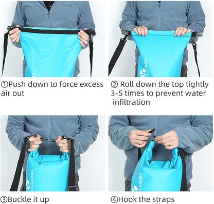 ROCK CLOUD Dry Bag Waterproof 20L Dry Sack for Kayaking Rafting Boating Beach Surfing Swimming Canoe Camping Hiking Fishing Ski, Yellow