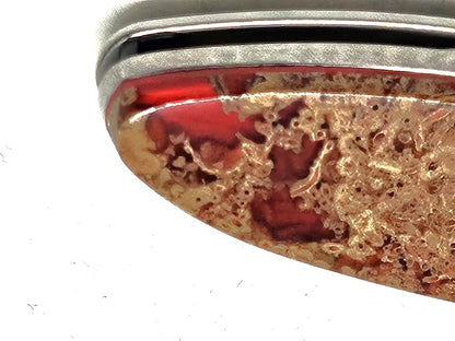Hot Springs Red folding knife on a Ken Onion Designed 1660 plain blade.