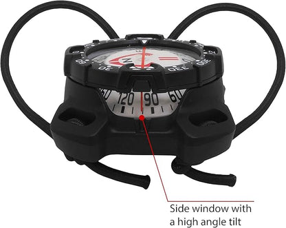 Bungee Mount Compass - Glow in the Dark, Waterproof Dive Compass for Scuba, Kayak - Diving Accessories