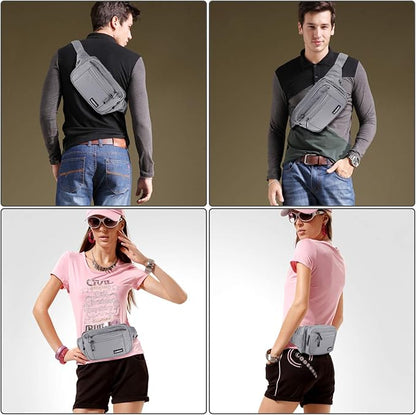 CXWMZY Fanny Packs For Women & Men Waist Pack Hip Bum Bag with Multi-Pockets Large Capacity Waterproof Casual Bum Bag for Disney Traveling Casual Cycling Running Hiking