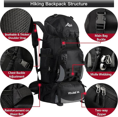 90L Large Camping Hiking Backpack,Trekking backpack,Waterproof Molle Rucksack Backpack,Sport Backpack