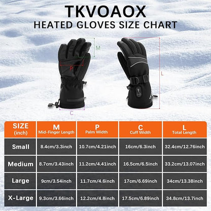 Heated Gloves for Men Rechargeable, 7.4V Heated Gloves Women, 5000mAh Battery Waterproof Touchscreen Electric Heated Gloves for Motorcycle Skiing Hunting Camping