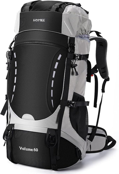 HOMIEE 50L Hiking Backpack Travel Bag Waterproof Camping Backpack with Rain Cover Lightweight Backpacking Backpack Rucksack