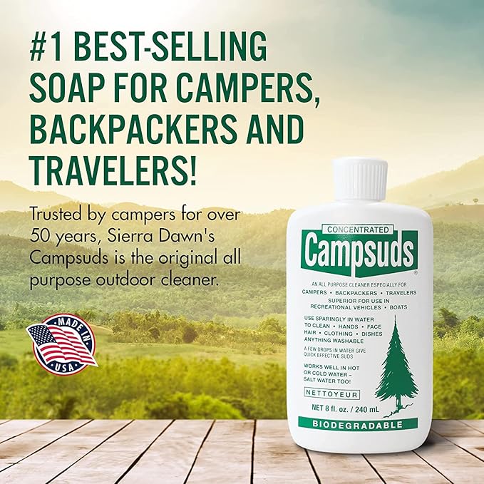 Campsuds Sierra Dawn Outdoor Soap Biodegradable Environmentally Safe All Purpose Cleaner.