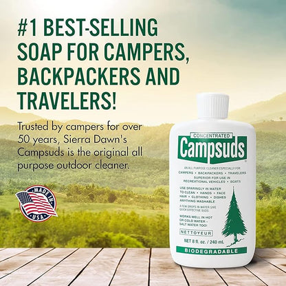 Campsuds Sierra Dawn Outdoor Soap Biodegradable Environmentally Safe All Purpose Cleaner.