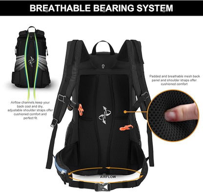 MOUNTAINTOP 40L Hiking Backpack Travel Daypack with Rain Cover for Outdoor Backpacking, Camping
