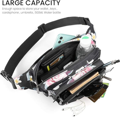 CXWMZY Fanny Packs For Women & Men Waist Pack Hip Bum Bag with Multi-Pockets Large Capacity Waterproof Casual Bum Bag for Disney Traveling Casual Cycling Running Hiking