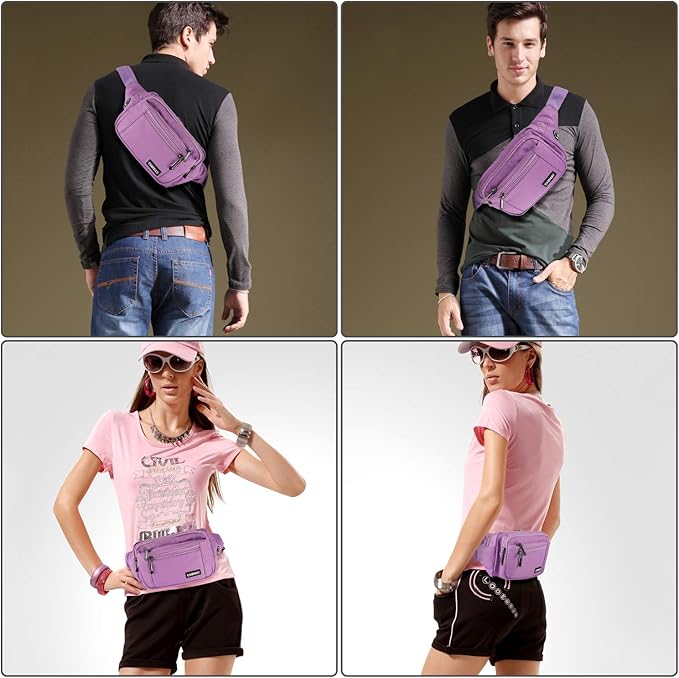 CXWMZY Fanny Packs For Women & Men Waist Pack Hip Bum Bag with Multi-Pockets Large Capacity Waterproof Casual Bum Bag for Disney Traveling Casual Cycling Running Hiking