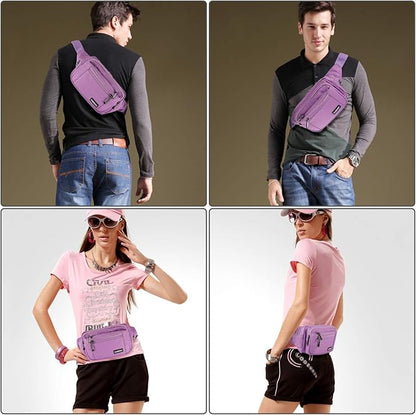 CXWMZY Fanny Packs For Women & Men Waist Pack Hip Bum Bag with Multi-Pockets Large Capacity Waterproof Casual Bum Bag for Disney Traveling Casual Cycling Running Hiking