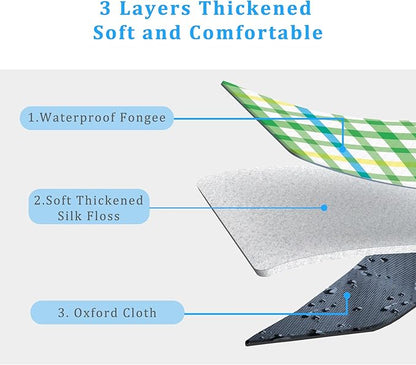 Portable Waterproof Picnic Blanket,Picnic Blankets Extra Large Outdoor 80"x80", Machine Washable, Extra Large Picnic Mat for Grass Concert, Park, Lawn,Travel,Green Gingham