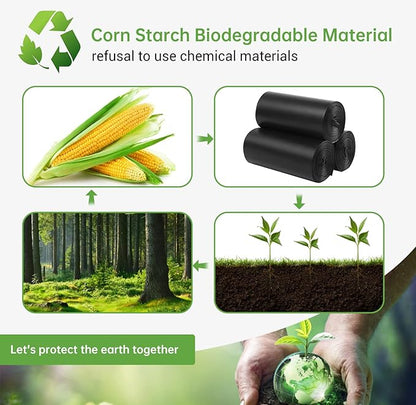 Toilet Bags 25 Count,Portable Trash Bags 8 Gallon 1.5 Mil Super Thickened Garbage Bags Kitchen Replacement Bags Plastic Free Waste Bags Ideal for Storing Household and Outdoor Waste (25)