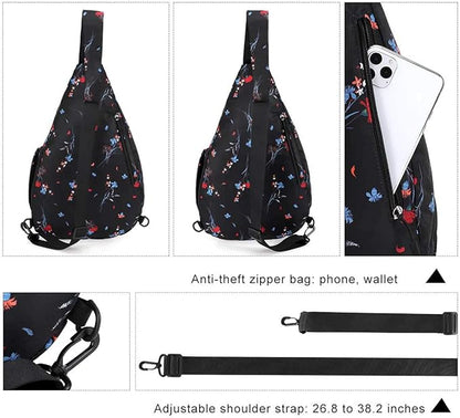 HUA ANGEL Crossbody Sling Bag for Men & Women Lightweight Waterproof Chest Shoulder Bag for Travel Hiking & Everyday Use