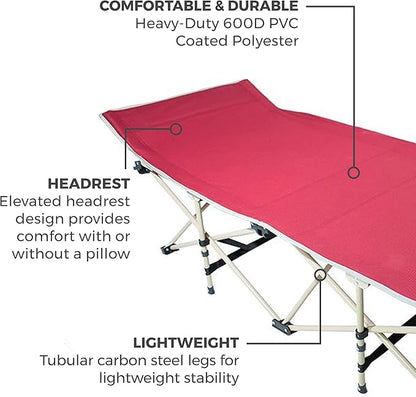 OSAGE RIVER Camping Cot for Adults - Folding Camping Cot - Portable Cots for Sleeping - Rated for 300 lbs
