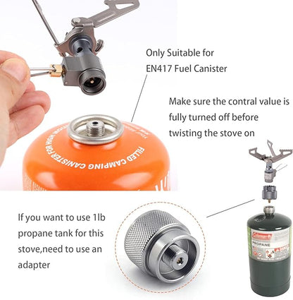 BRS Stove BRS 3000T Stove Ultralight Backpacking Stove Portable Pocket Stove Titanium Camping Gas Burner only 26g with 1 Extra Backup O-Ring