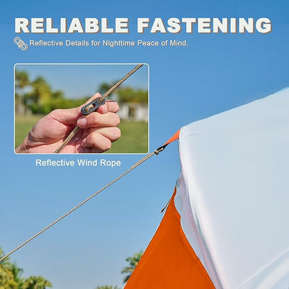 10 Person Family Tents for Camping Waterproof, Music Festival, Parties,2 Room Big Tent with 4 Large Mesh Windows, Double Layer, Easy Setup, Weather Resistant,18ft X 9ft X6.8ft