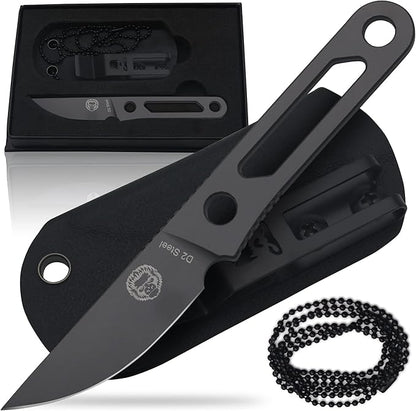 Holtzman's Gorilla Survival 'Scalpel' Fixed Blade Utility Knife with D2 Sheath, Belt Clip (Grey)