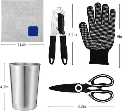 Camping Essentials Camping Accessories Gear Must Haves Camper Tent Camping Kitchen Rv Cooking Set Camping Cooking Utensils Set Supplies Gadgets Outdoor Stove Portable Picnic Gifts BBQ Stuff