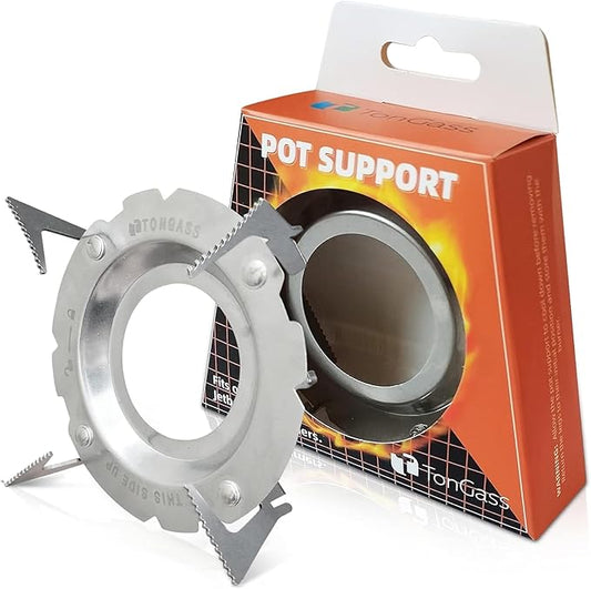 TonGass Camping Stoves Pot Support Compatible with Jetboil Stove Pot Support Stainless Steel Portable Camp Pot Stand for Jetboil Burner Replacement - Can Accommodate Up to 9" Skillets or 2L Cook Pots