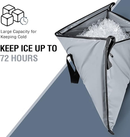 Buffalo Gear Insulated Fish Cooler - Leakproof Kill Bag with 2 Reusable Cooler Ice Packs - Portable Waterproof Zipper