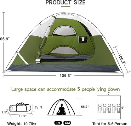 CAMEL CROWN Tents for Camping 2/3/4/5 Person Camping Dome Tent, Waterproof,Spacious, Lightweight Portable Backpacking Tent for Outdoor Camping/Hiking