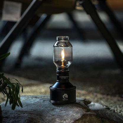 CAMPINGMOON Camping Gas Lantern Candle with Empty Tank Wooden Lantern Case Year of The Rabbit Limited Edition T-1C28
