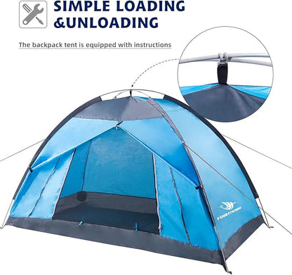 7.2 × 4 × 4 Feet Single Backpack Tent, Waterproof Camping and Hiking Tent can be Used by One Person, Light and Durable