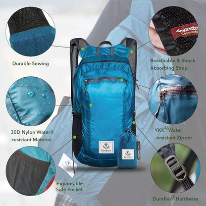 4Monster Hiking Daypack,Water Resistant Lightweight Packable Backpack for Travel Camping Outdoor