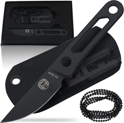 Holtzman's Gorilla Survival 'Scalpel' Fixed Blade Utility Knife with D2 Sheath, Belt Clip (Black)