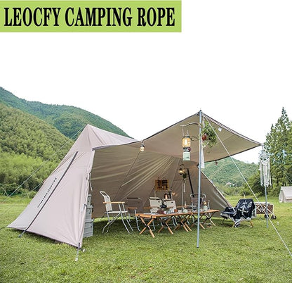 10 Pack 4mm Outdoor Guy Lines Tent Cords Reflective Canopy Wind Rope Lightweight Camping Rope with Aluminum Guylines Adjuster for Tent Tarp, Canopy Shelter, Camping, Hiking, Backpacking Black