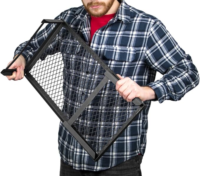 Grizzly Peak Heavy Duty Steel Mesh Over Fire Camping Grill Gate