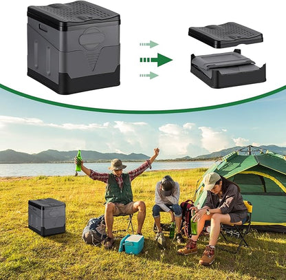 Camping Portable Toilet, Foldable Portable Toilet With Lid, Adult Portable Bedpan Car Toilet Bucket Toilet, Outdoor Camping Hiking, Travel, Beach, Boating Travel Toilet (Grey)