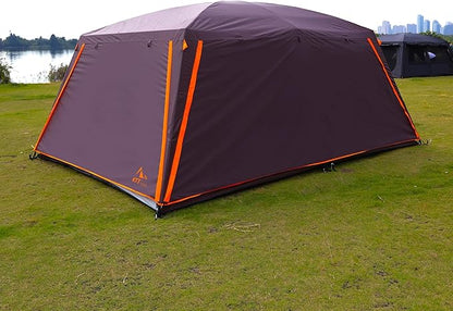 KTT Extra Large Tent 10-12-14 Person(B),Family Cabin Tents,2 Rooms,3 Doors and 3 Windows with Mesh,Straight Wall,Waterproof,Double Layer,Big Tent for Outdoor,Picnic,Camping,Family Gathering