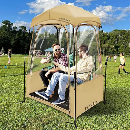 Sports Tent, Instant Weather Proof Pod, Pop Up Bubble Clear View Tent, Sports Pod with Extra Top Cover for Soccer, Football, Softball Games, and Other Outdoor Events, Baobrava, MioTsukus